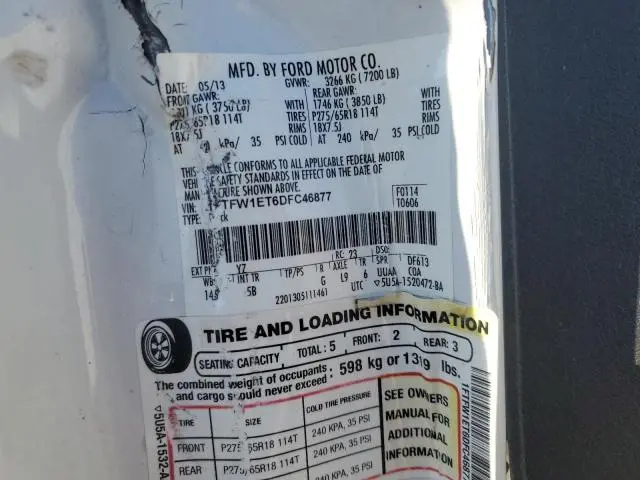 2013 FORD F150 SUPERCREW  