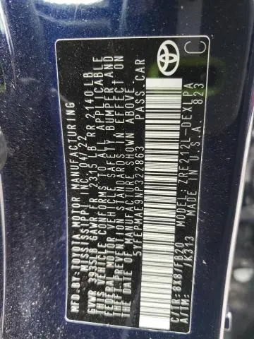 2022 TOYOTA COROLLA LE  