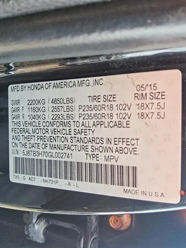 2016 ACURA RDX ADVANCE  