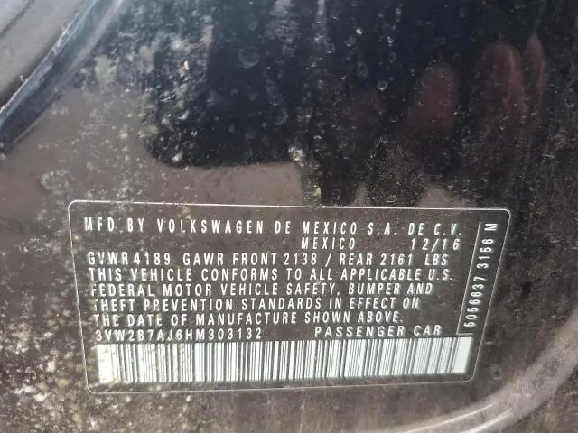 2017 VOLKSWAGEN JETTA S  