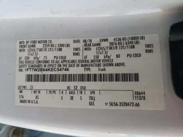 2019 FORD F250 SUPER DUTY  