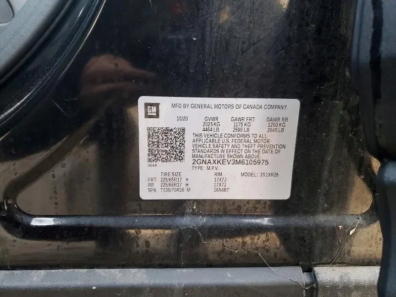 2021 CHEVROLET EQUINOX LT  