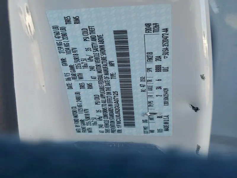 2016 FORD ESCAPE TITANIUM  