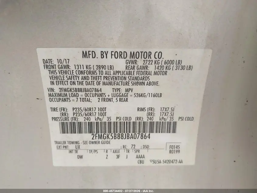 2018 FORD FLEX SE