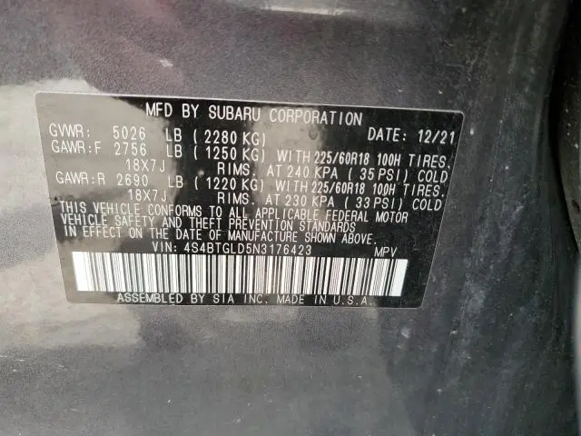 2022 SUBARU OUTBACK ONYX EDITION XT