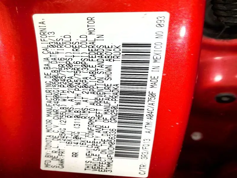 2013 TOYOTA TACOMA DOUBLE CAB LONG BED  