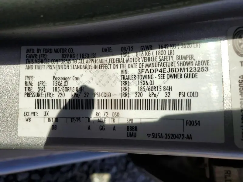 2013 FORD FIESTA SE  