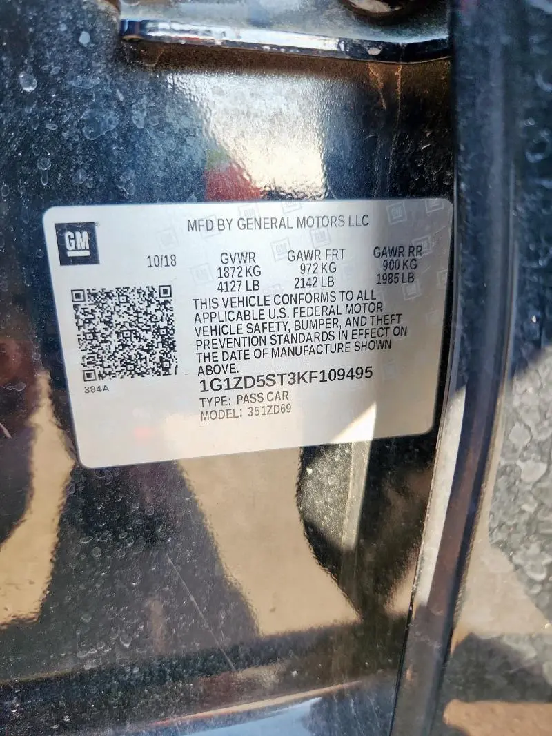 2019 CHEVROLET MALIBU LT  