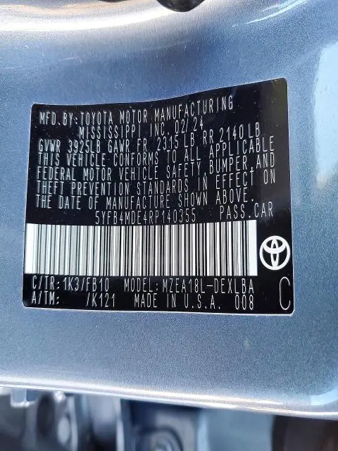 2024 TOYOTA COROLLA LE  