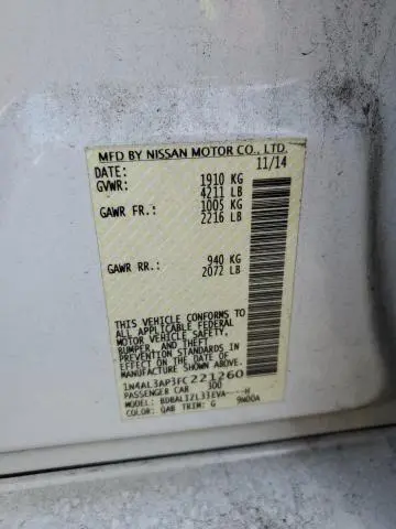 2015 NISSAN ALTIMA 2.5  