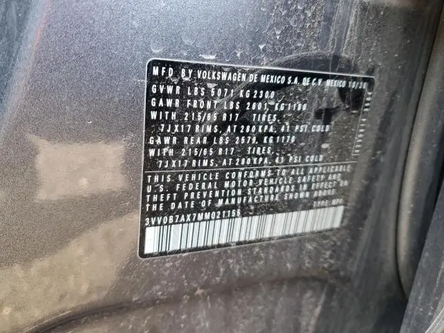 2021 VOLKSWAGEN TIGUAN S  