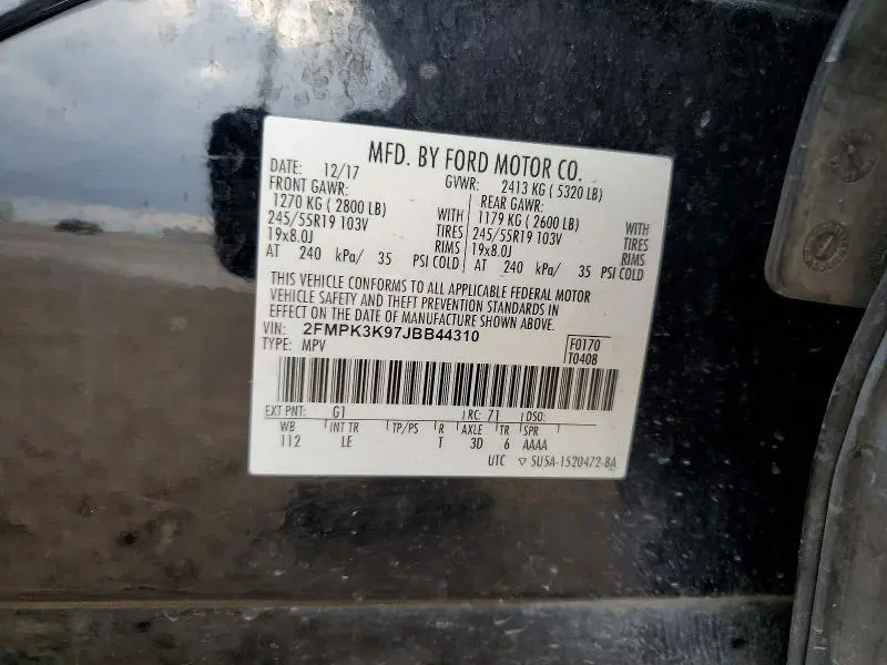 2018 FORD EDGE TITANIUM  