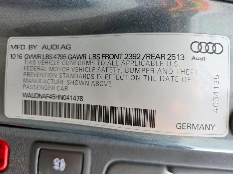 2017 AUDI A4 PREMIUM  