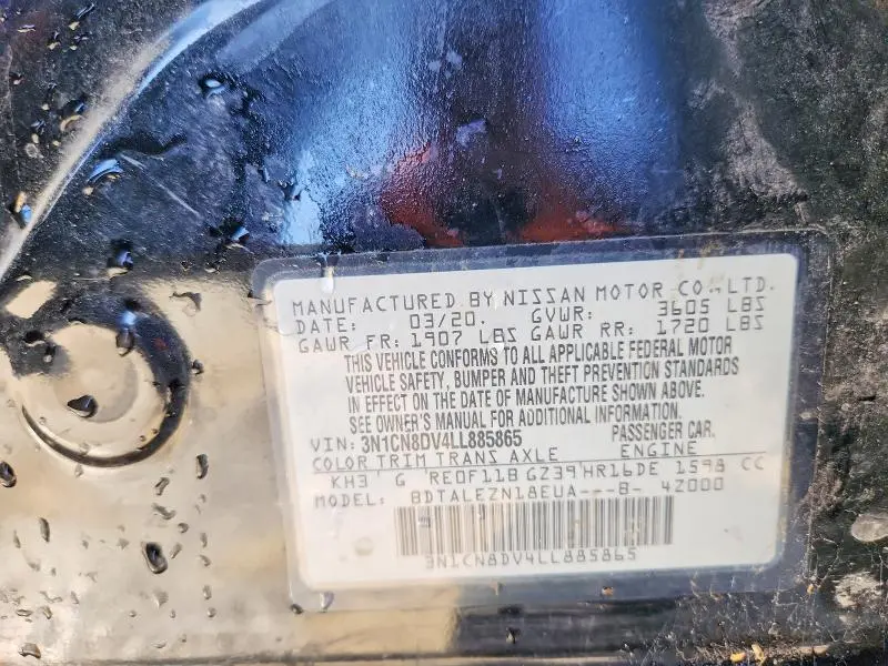 2020 NISSAN VERSA S  