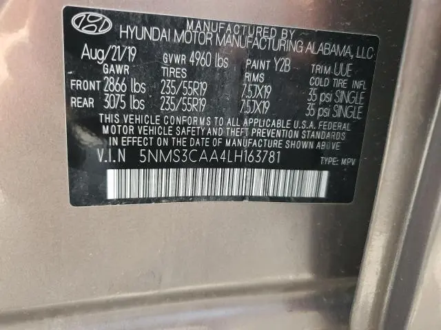 2020 HYUNDAI SANTA FE SEL  