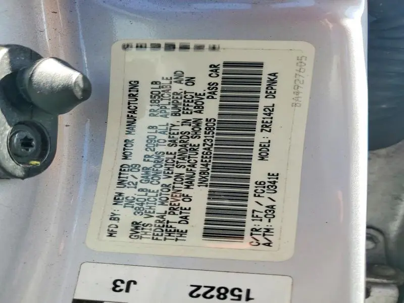 2010 TOYOTA COROLLA BASE  