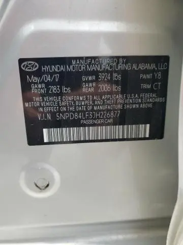 2018 HYUNDAI ELANTRA SEL  