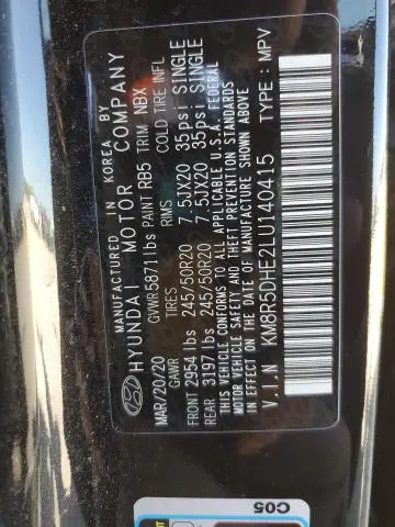 2020 HYUNDAI PALISADE LIMITED  