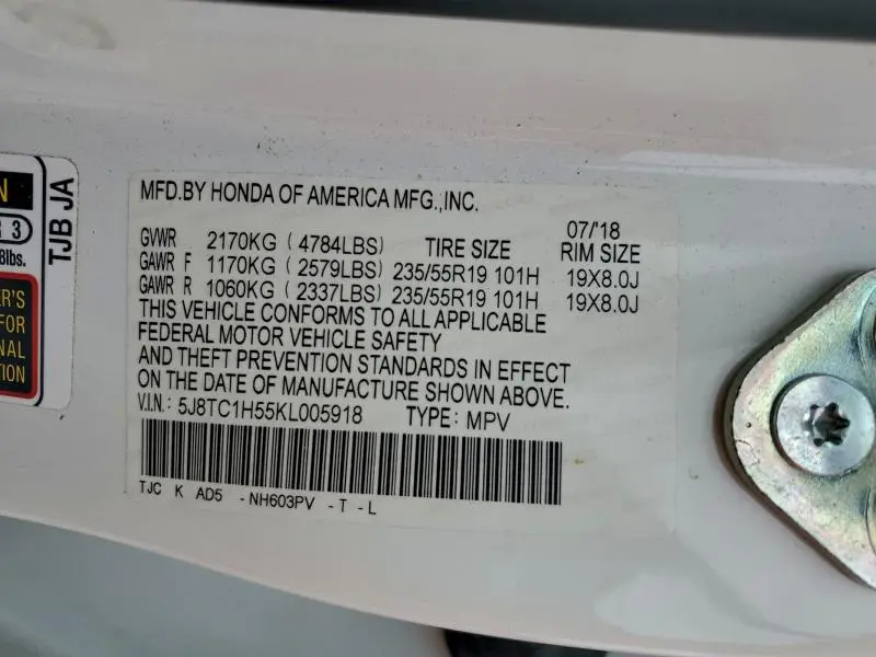 2019 ACURA RDX TECHNOLOGY  