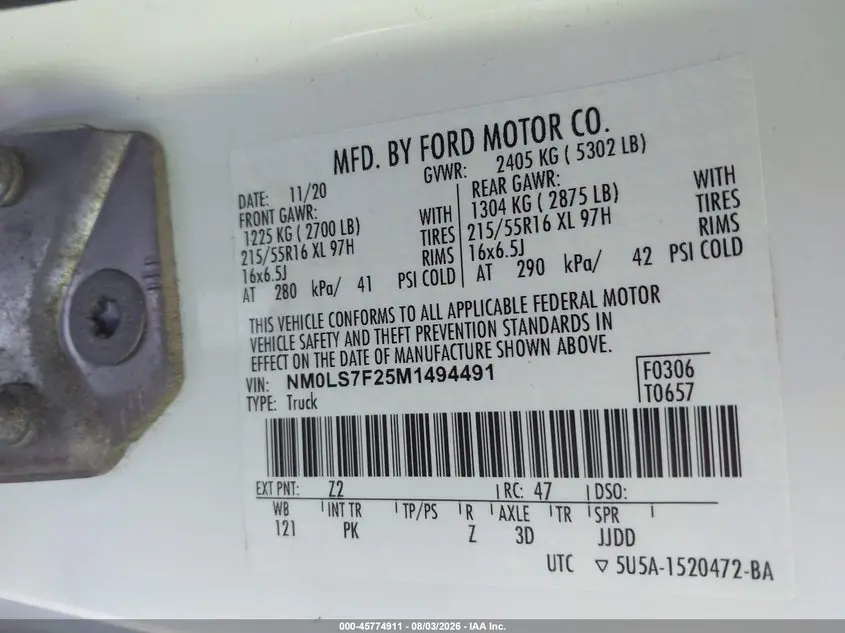 2021 FORD TRANSIT CONNECT XLT