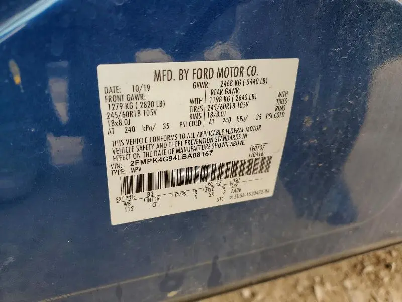 2020 FORD EDGE SE  
