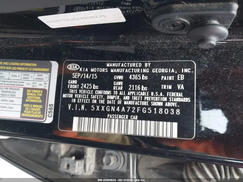 2015 KIA OPTIMA EX