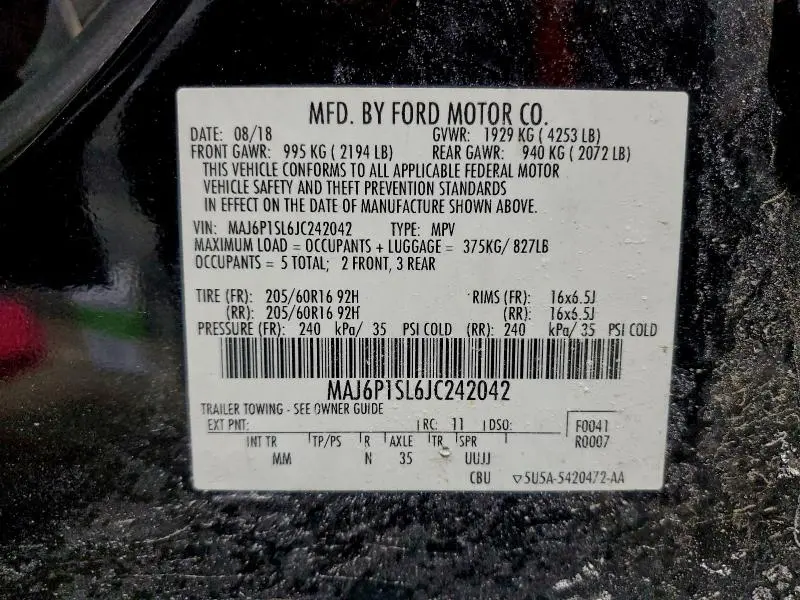 2018 FORD ECOSPORT S  