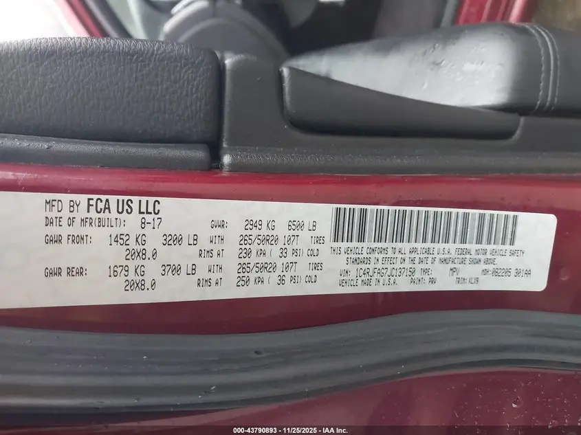 2018 JEEP GRAND CHEROKEE ALTITUDE 4X4