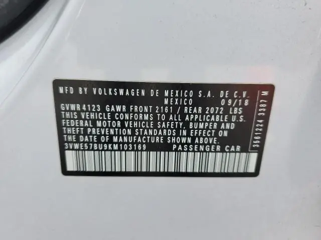 2019 VOLKSWAGEN JETTA SEL  
