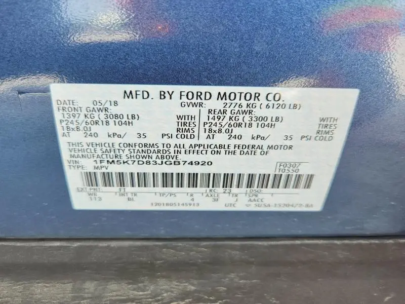 2018 FORD EXPLORER XLT  