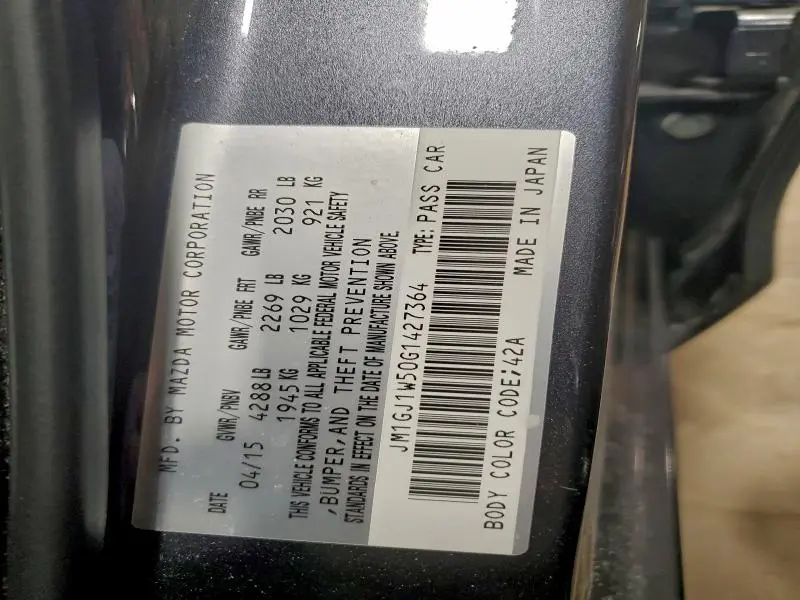 2016 MAZDA 6 GRAND TOURING  