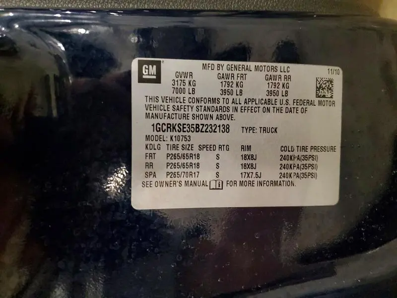 2011 CHEVROLET SILVERADO K1500 LT  