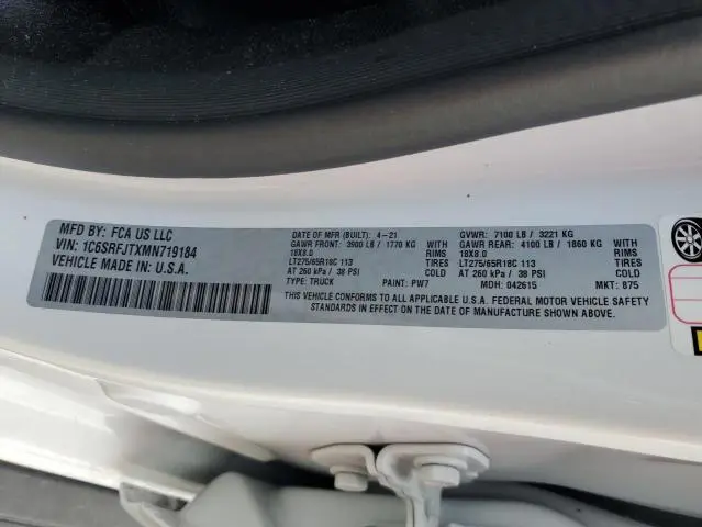2021 RAM 1500 LARAMIE  