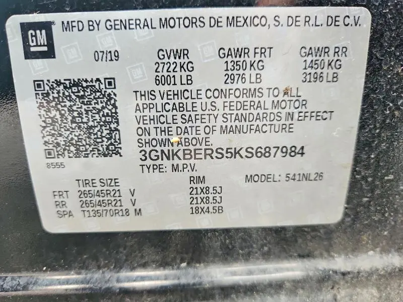 2019 CHEVROLET BLAZER RS  