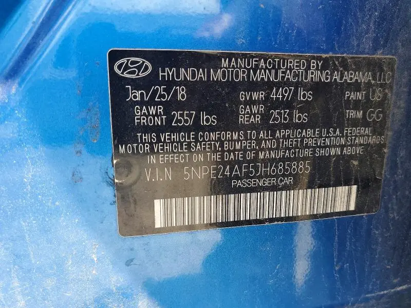 2018 HYUNDAI SONATA SE  