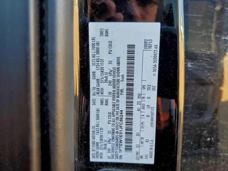 2018 FORD F150 SUPERCREW  