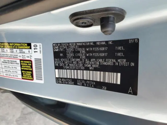 2015 TOYOTA SIENNA LE  