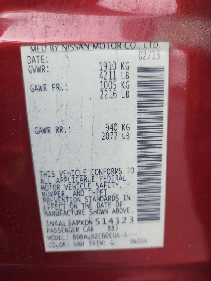 2013 NISSAN ALTIMA 2.5  