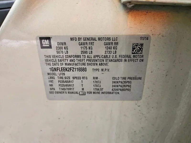 2015 CHEVROLET EQUINOX LS  