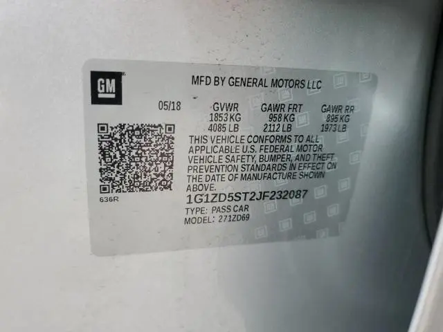 2018 CHEVROLET MALIBU LT  