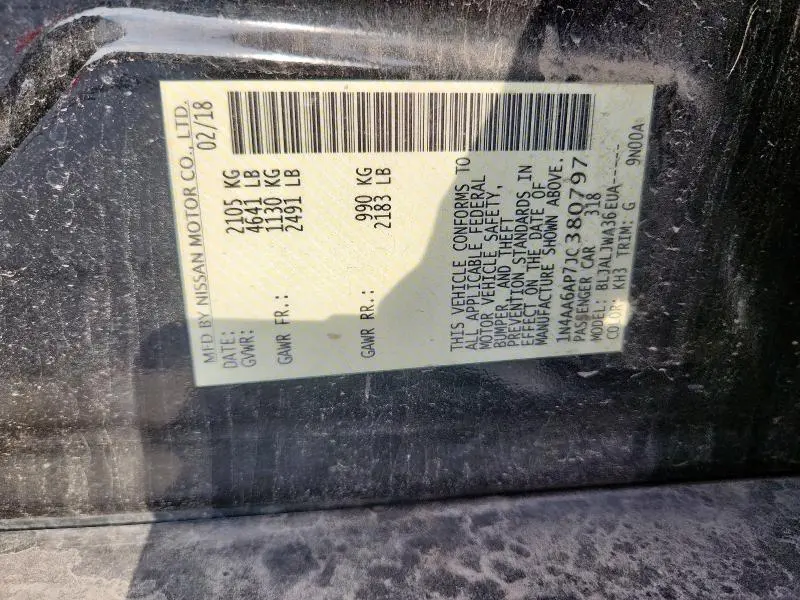 2018 NISSAN MAXIMA 3.5S  