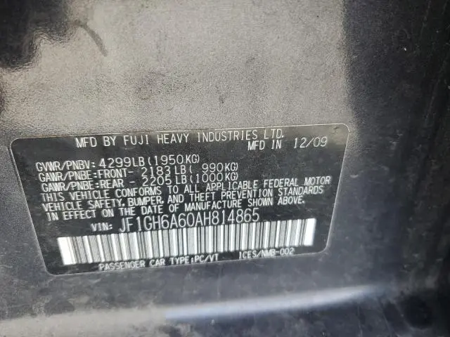 2010 SUBARU IMPREZA 2.5I  