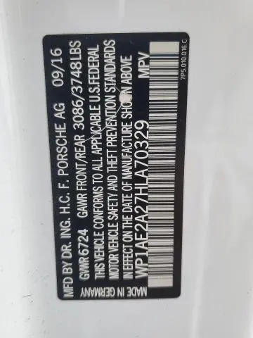 2017 PORSCHE CAYENNE SE HYBRID PLATINUM  