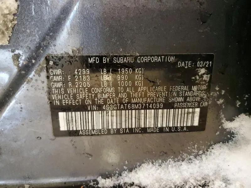 2021 SUBARU IMPREZA LIMITED  