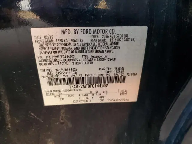 2015 FORD TAURUS POLICE INTERCEPTOR  