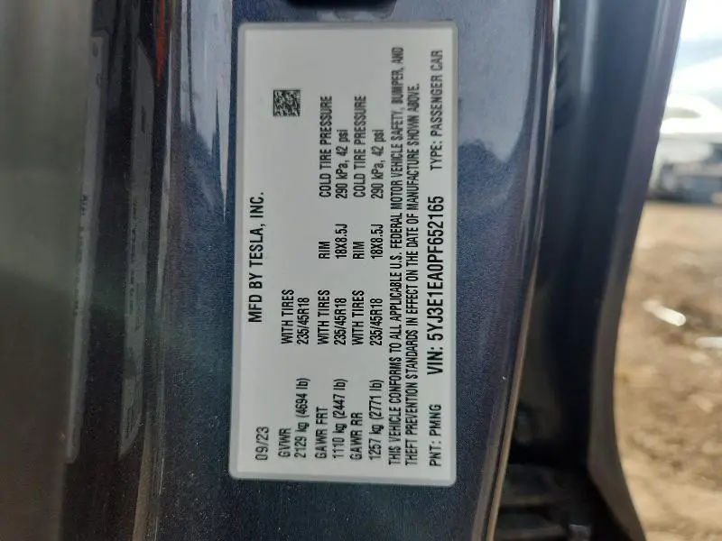 2023 TESLA MODEL 3   