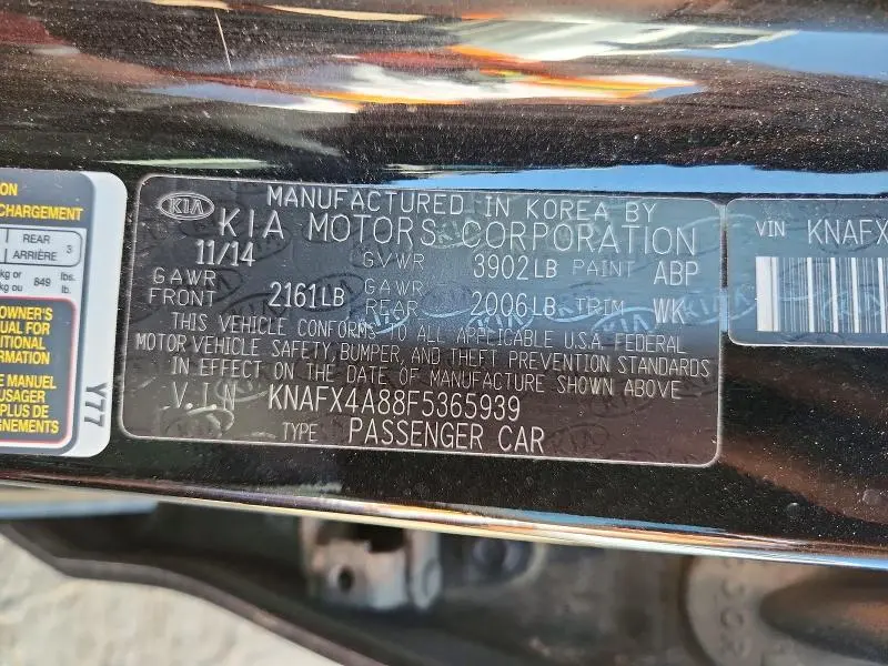 2015 KIA FORTE EX  