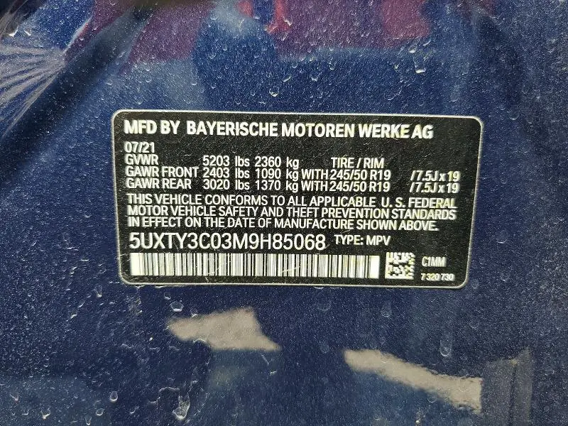 2021 BMW X3 SDRIVE30I  