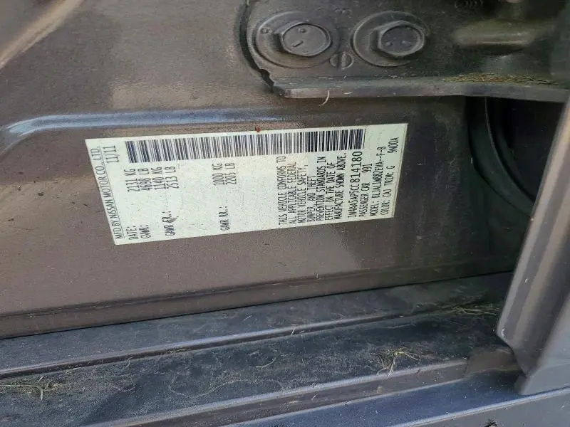 2012 NISSAN MAXIMA 3.5 S  