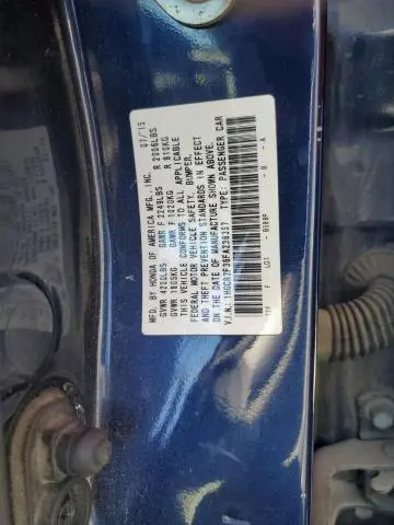 2015 HONDA ACCORD LX  